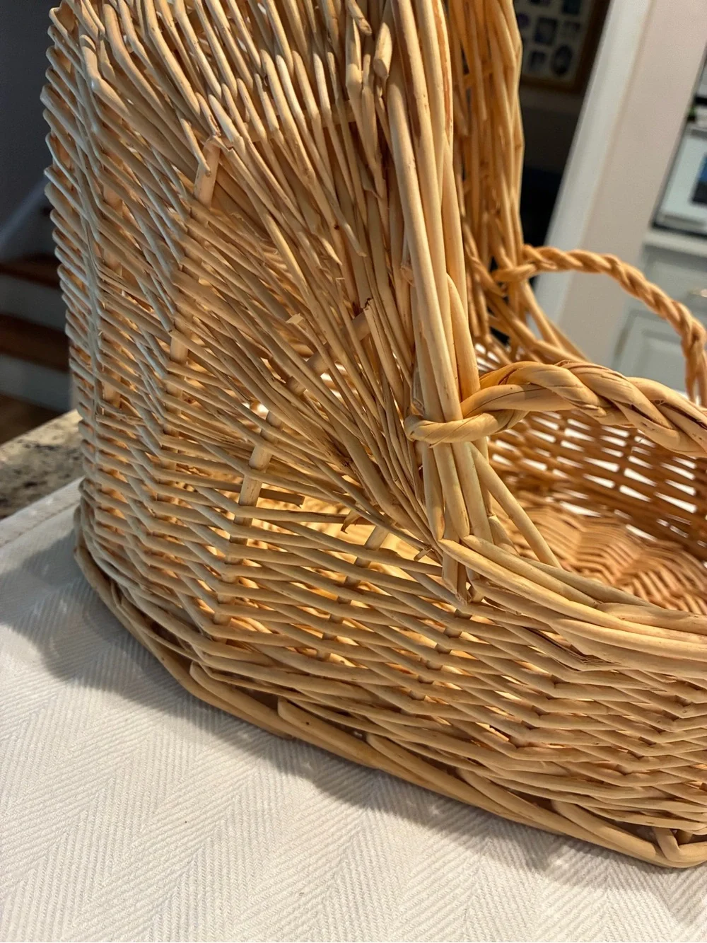 Vintage Style wicker doll Moses basket Doll Bassinet
